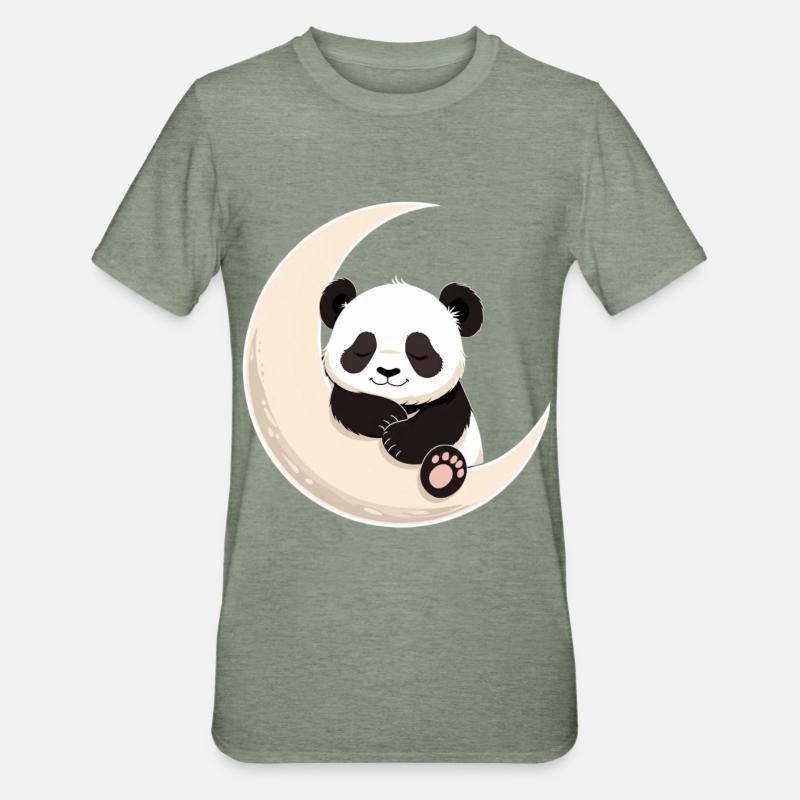 Câlins de Panda Moon - T-shirt polycoton Unisexe - vert kaki chiné