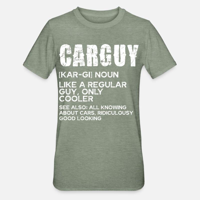 CarGuy Distressed Typography - Unisex Polycotton T-Shirt - heather military green