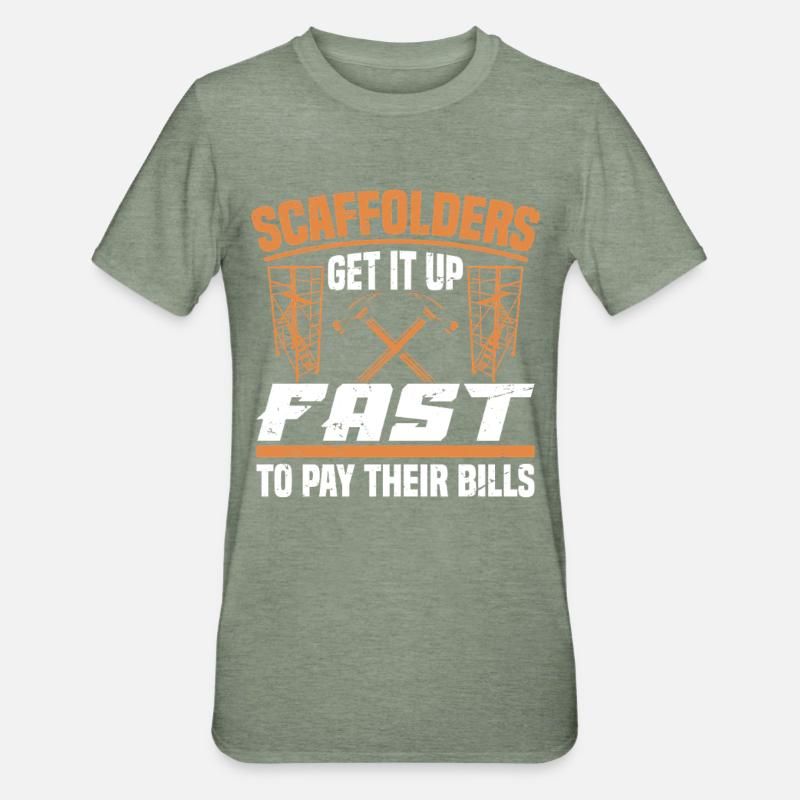  Scaffold Installer Set Platform Construction - Unisex Polycotton T-Shirt - heather military green