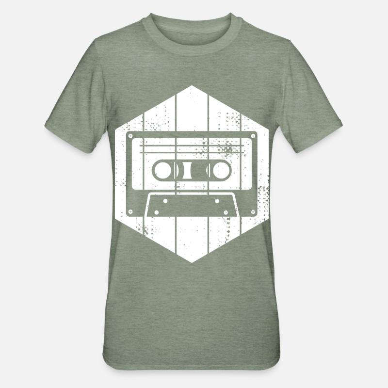 Cassette des années 80 - T-shirt polycoton Unisexe - vert kaki chiné