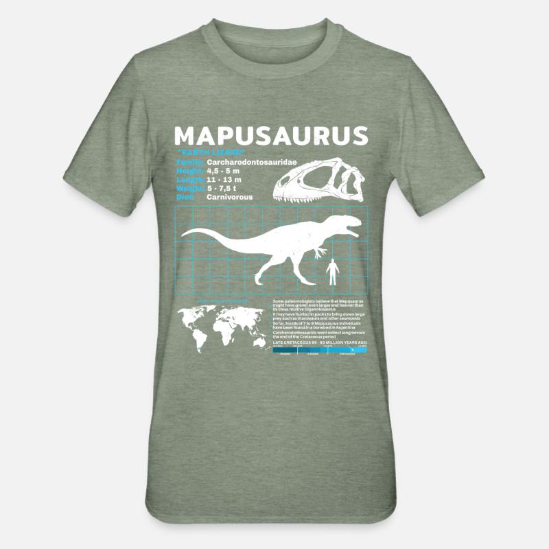 Fiche d’information sur Mapusaurus - T-shirt polycoton Unisexe - vert kaki chiné