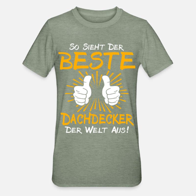 Dachdecker Geschenkidee - Unisex Polycotton T-Shirt - Militärgrün meliert