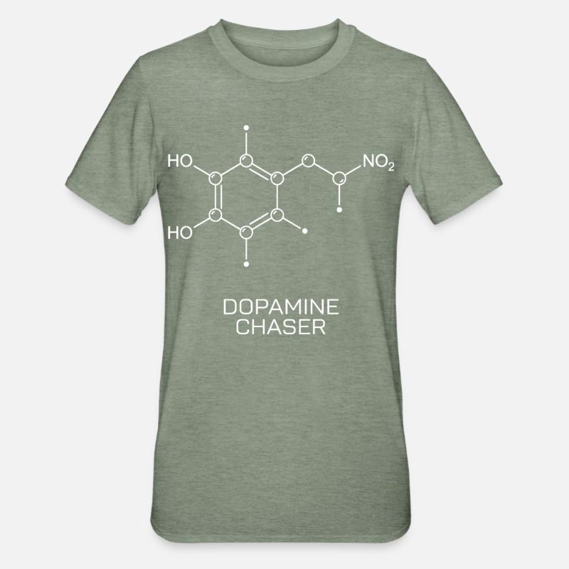 Dopamine Chaser Molecule - Unisex Polycotton T-Shirt - heather military green