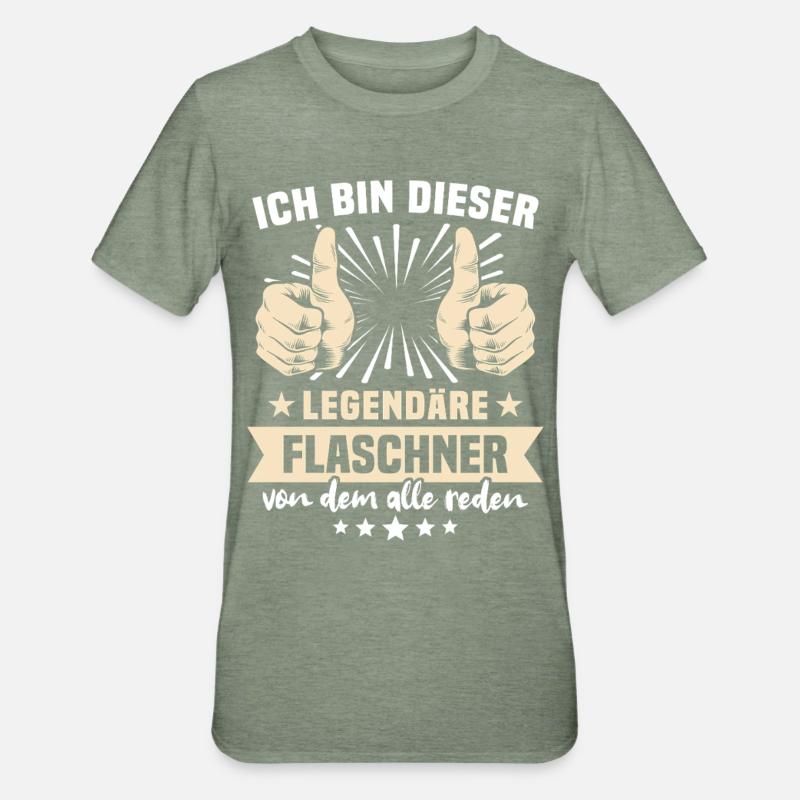 Dictons de Flaschner - T-shirt polycoton Unisexe - vert kaki chiné