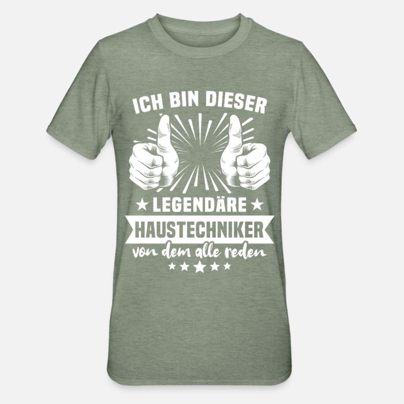 Légende du technicien interne - T-shirt polycoton Unisexe - vert kaki chiné