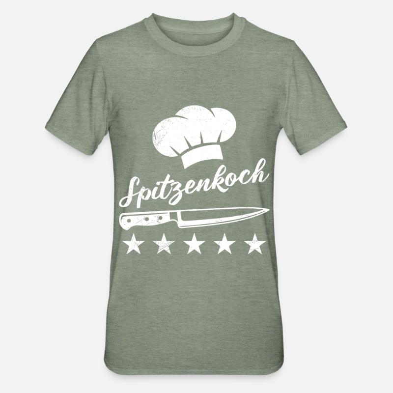 Chefs TOP CHEF Gastronomie Chef Fun - T-shirt polycoton Unisexe - vert kaki chiné