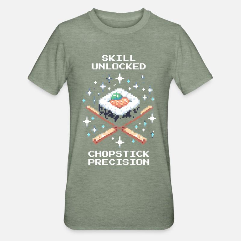 Skill Unlocked | Chopsticks Precision - Unisex Polycotton T-Shirt - heather military green