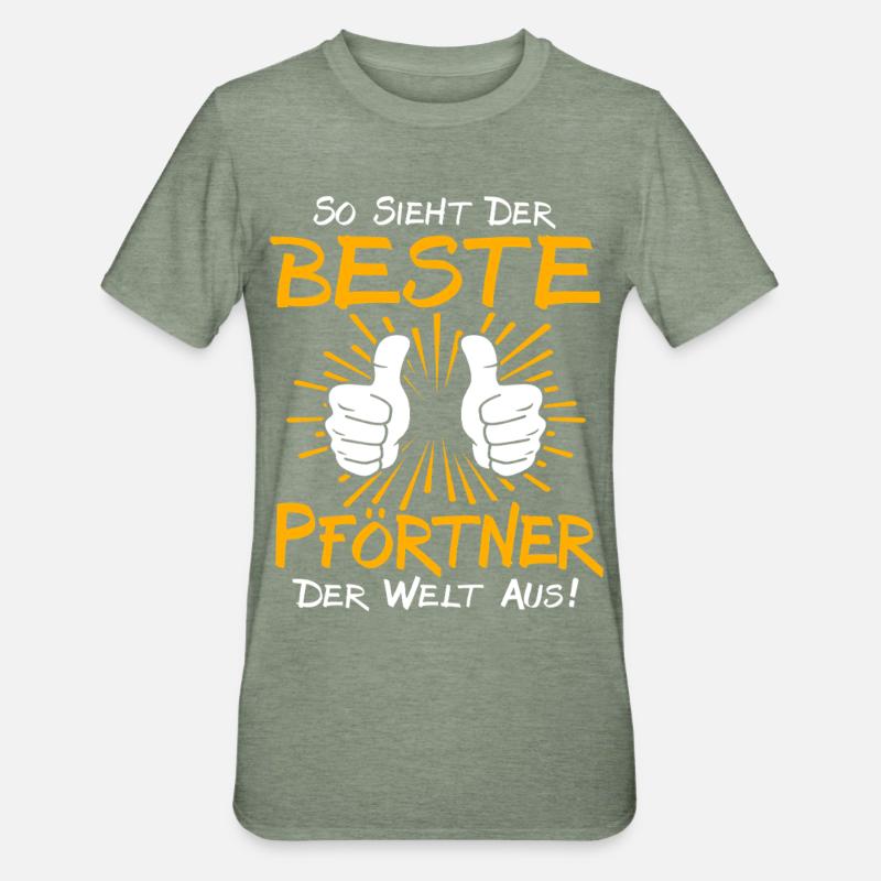 Pförtner Geschenkidee - Unisex Polycotton T-Shirt - Militärgrün meliert