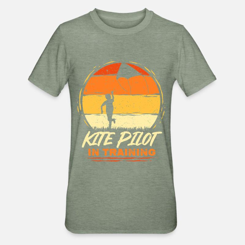 Drageflyvende dragepilot under oplæring - Unisex polycotton T-shirt - militærgrønmeleret