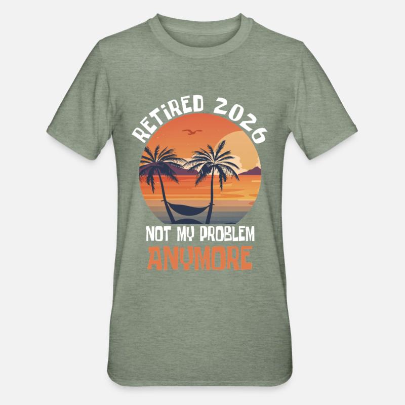 Don de retraite 2026 - T-shirt polycoton Unisexe - vert kaki chiné