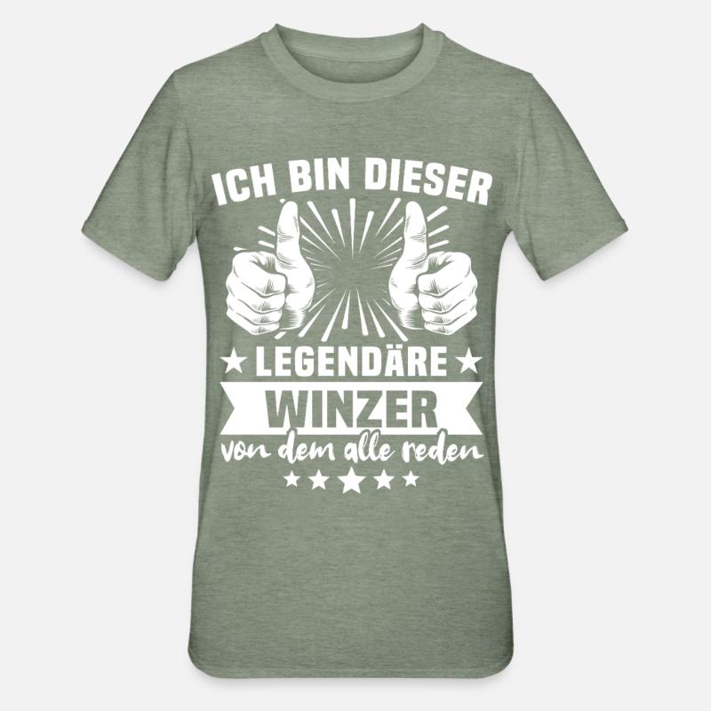 Winemaker legend - Unisex Polycotton T-Shirt - heather military green