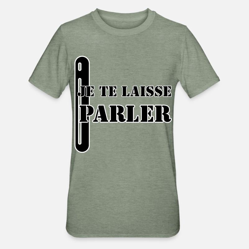 ICH LASSE DICH SPRECHEN. - Unisex Polycotton T-Shirt - Militärgrün meliert