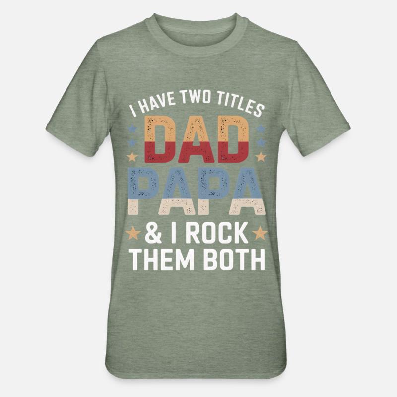 Isä-sanaleikki: Isä Dada – I Rock Both - Unisex polypuuvilla-t-paita - meleerattu armeijanvihreä