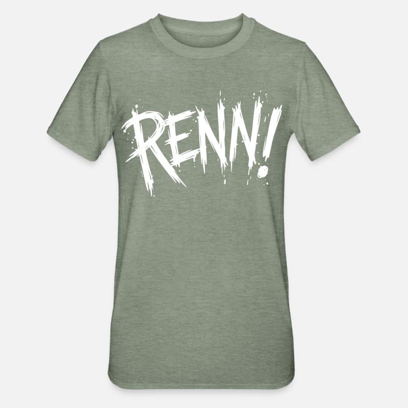 Courir! (Course, course, jogging, coureur) - T-shirt polycoton Unisexe - vert kaki chiné