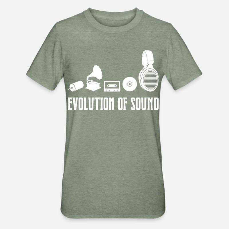Évolution du son Musique audiophile - T-shirt polycoton Unisexe - vert kaki chiné