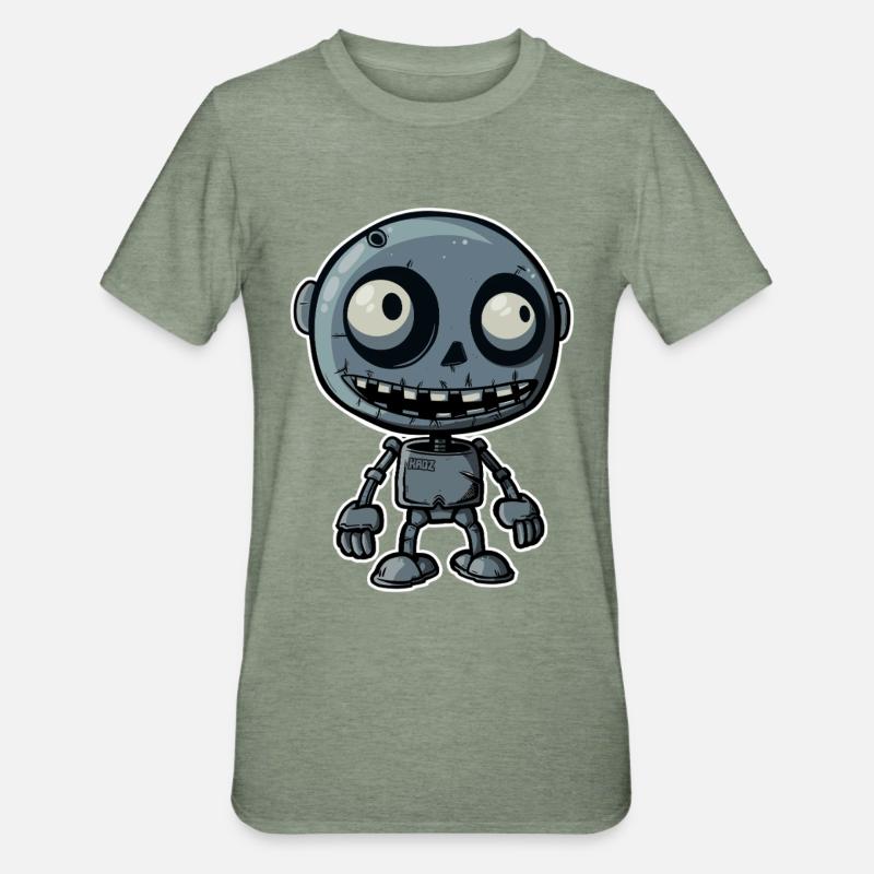 Robot Zombie à Ferraille - T-shirt polycoton Unisexe - vert kaki chiné