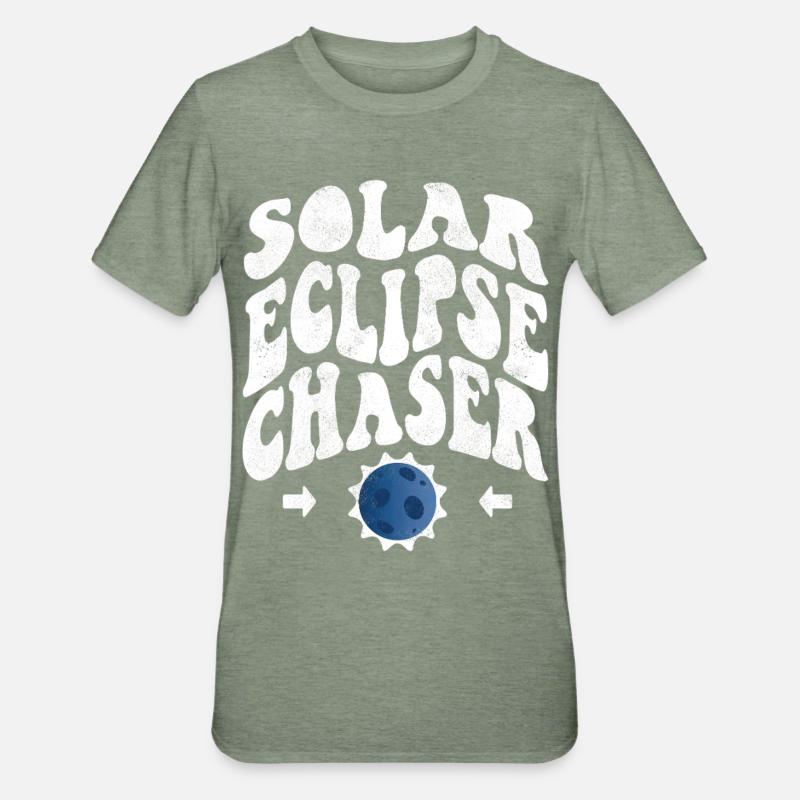 Solar eclipse chaser weiss - Unisex Polycotton T-Shirt - Militärgrün meliert