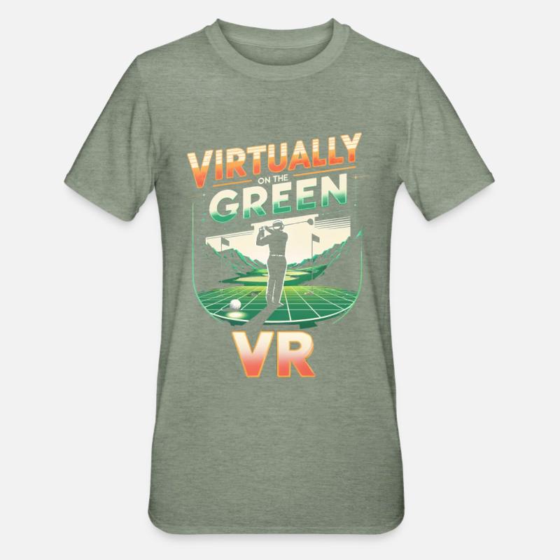 Golfsimulator - Unisex Polycotton T-Shirt - Militärgrün meliert