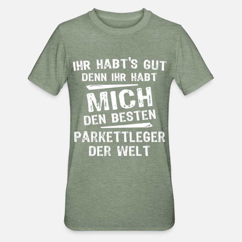 Parkettleger - Unisex Polycotton T-Shirt - Militärgrün meliert