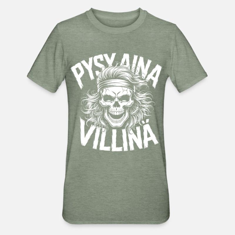 Conception du crâne sauvage - T-shirt polycoton Unisexe - vert kaki chiné