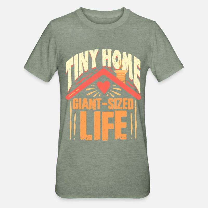 Tiny House - T-shirt polycoton Unisexe - vert kaki chiné