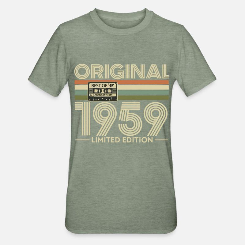 1959 limitierte Kassette - Unisex Polycotton T-Shirt - Militärgrün meliert