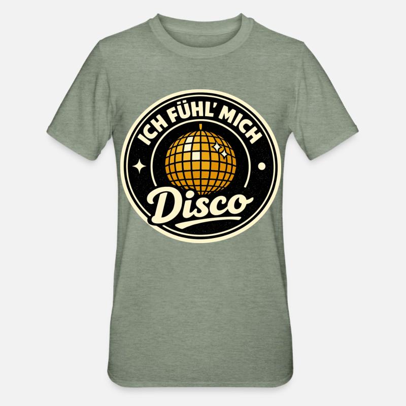 Disco Party I Feel Retro - Unisex Polycotton T-Shirt - heather military green