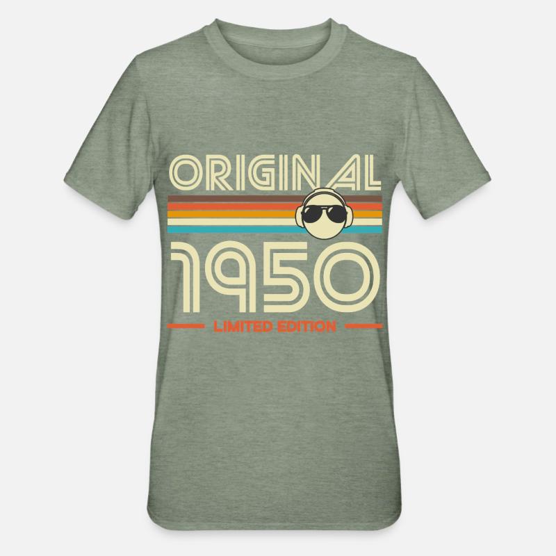 Original 1950 Retro Tee - T-shirt polycoton Unisexe - vert kaki chiné