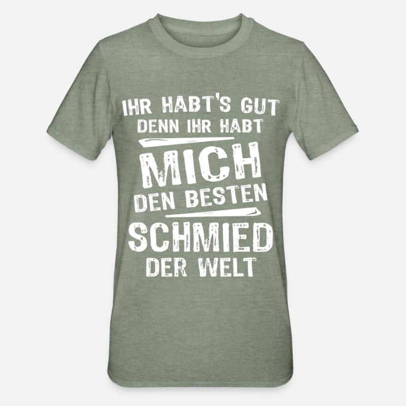 forgeron - T-shirt polycoton Unisexe - vert kaki chiné