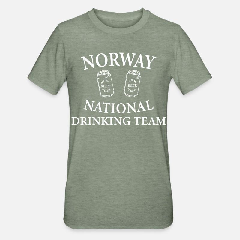 Norway Drinking Team - Unisex Polycotton T-Shirt - heather military green