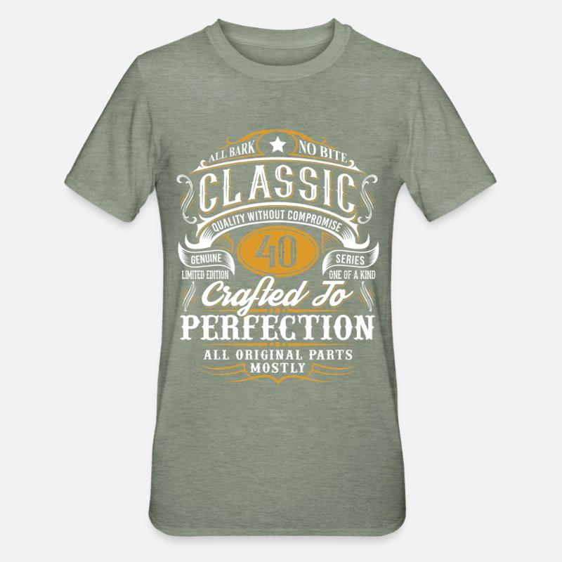 40e anniversaire - T-shirt polycoton Unisexe - vert kaki chiné