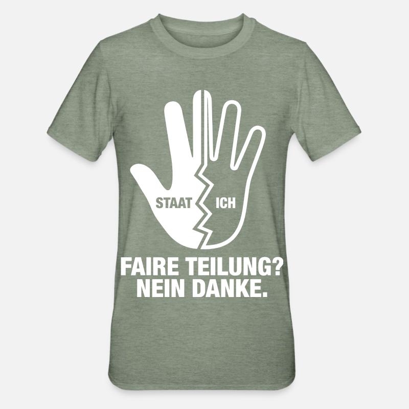 Partage équitable Non merci - T-shirt polycoton Unisexe - vert kaki chiné