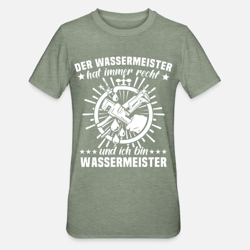 Water Master Water Supply Technician - Unisex Polycotton T-Shirt - heather military green