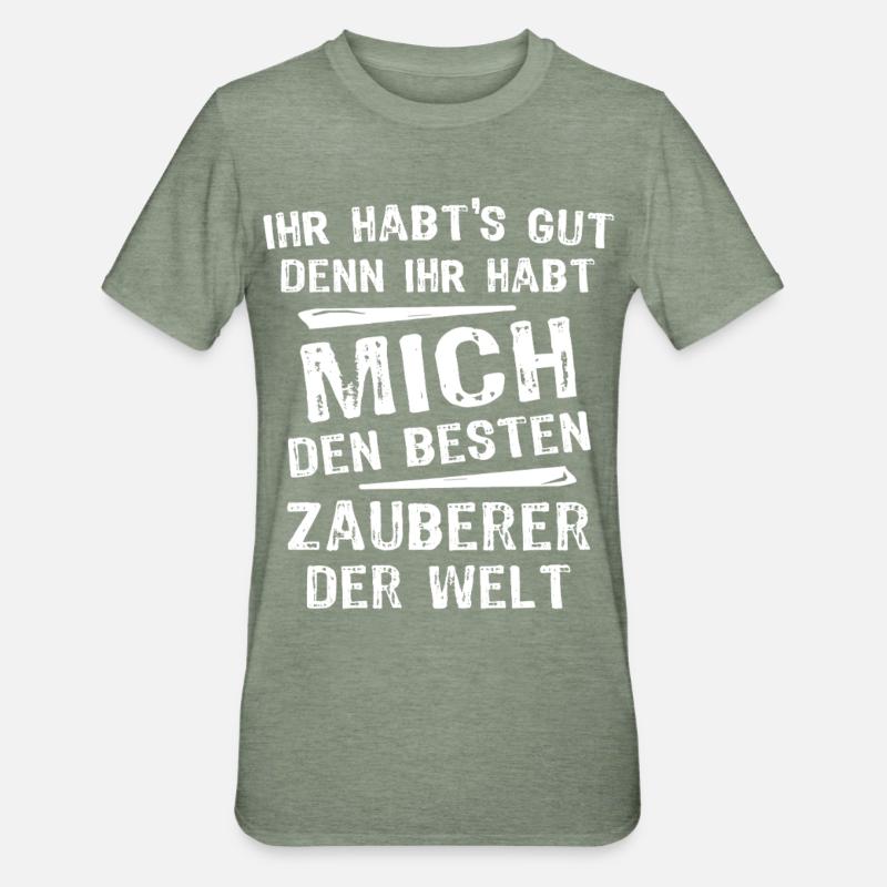 Zauberer - Unisex Polycotton T-Shirt - Militärgrün meliert