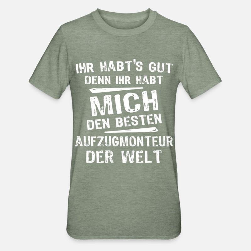 Elevator Technician - Unisex Polycotton T-Shirt - heather military green