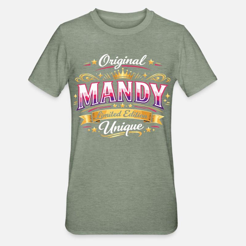 Nom de Mandy - T-shirt polycoton Unisexe - vert kaki chiné