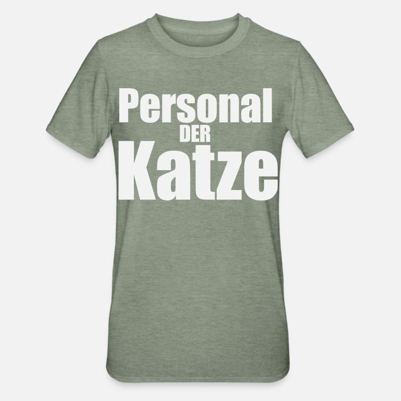 Personal-der-katze - Unisex Polycotton T-Shirt - Militärgrün meliert