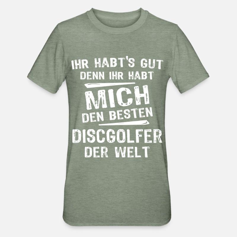 Discgolfer - Unisex Polycotton T-Shirt - Militärgrün meliert