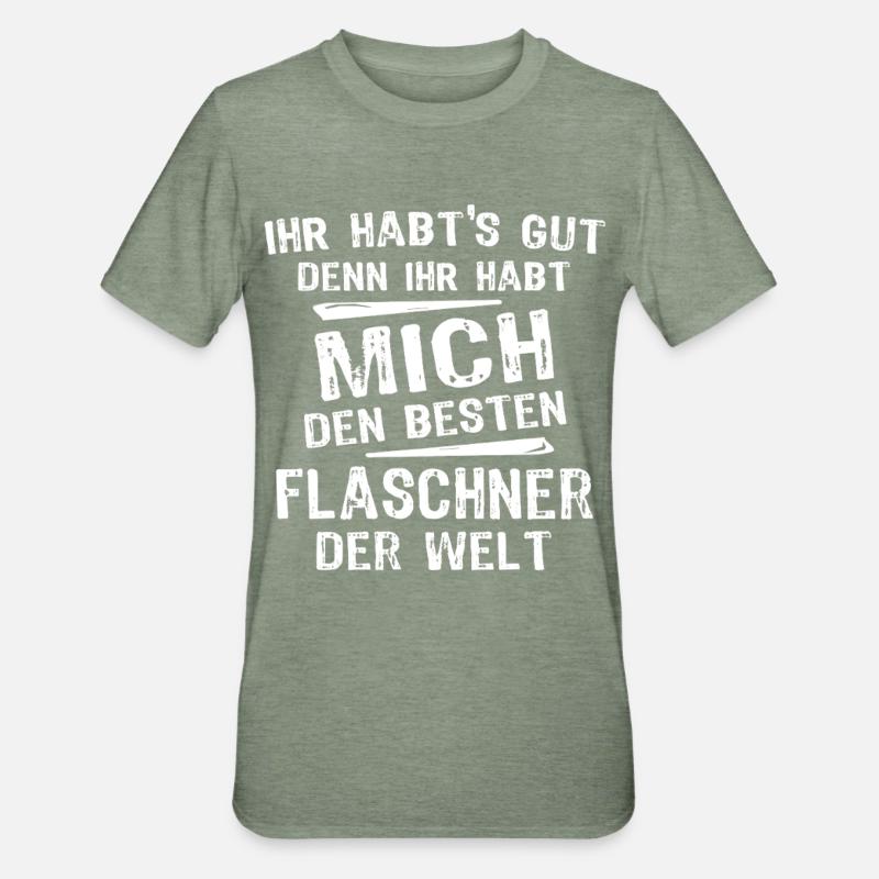 Plombier - T-shirt polycoton Unisexe - vert kaki chiné