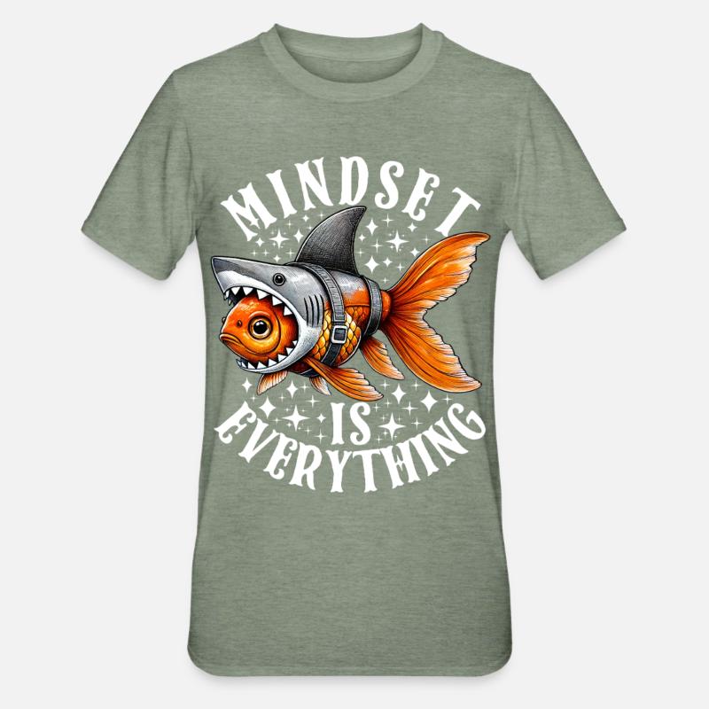 Mindset Is Everything Motivational Inspirational - T-shirt polycoton Unisexe - vert kaki chiné