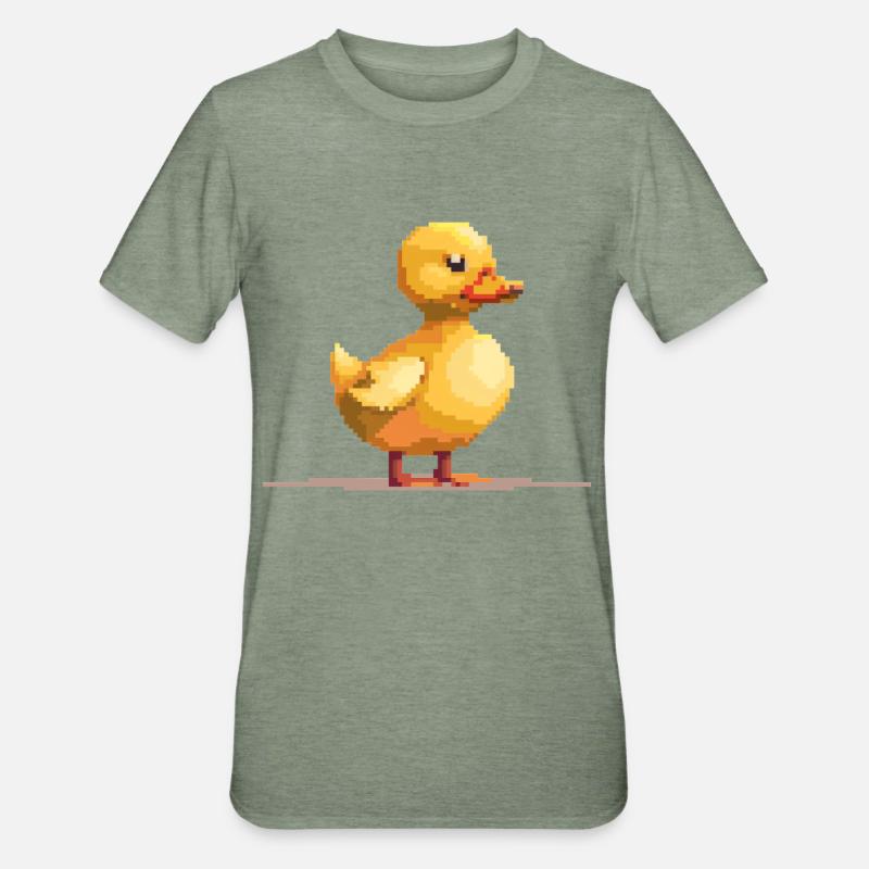 Pixel Duck - T-shirt polycoton Unisexe - vert kaki chiné