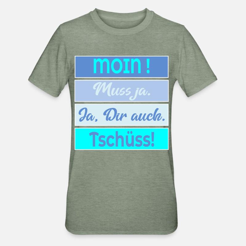 Chat Moin Bye - T-shirt polycoton Unisexe - vert kaki chiné