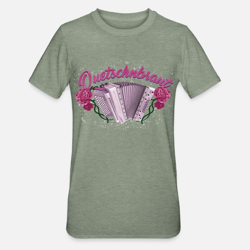 Squeeze Bride - Harmonica avec des roses - T-shirt polycoton Unisexe - vert kaki chiné