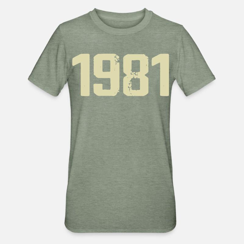 Jubilé 1981 - T-shirt polycoton Unisexe - vert kaki chiné