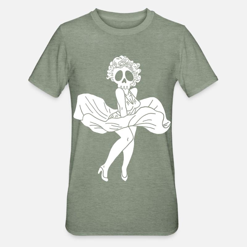 Fantôme de Marylin Monroe - T-shirt polycoton Unisexe - vert kaki chiné