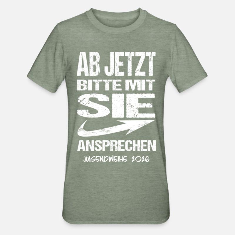 Jugendweihe - Jugendweihe 2026 - T-shirt polycoton Unisexe - vert kaki chiné