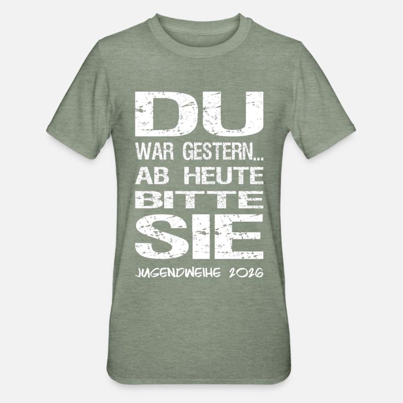 Jugendweihe - Jugendweihe 2026 - Unisex Polycotton T-Shirt - Militärgrün meliert