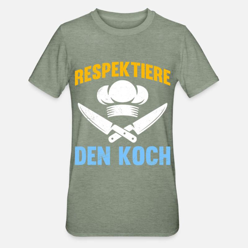 Chef RESPECT LE CHEF Amusement - T-shirt polycoton Unisexe - vert kaki chiné
