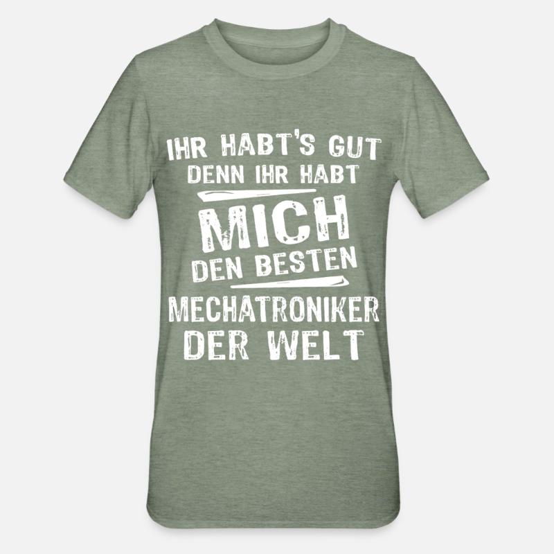 Mechatroniker - Unisex Polycotton T-Shirt - Militärgrün meliert