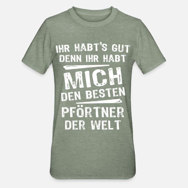 Pförtner - Unisex Polycotton T-Shirt - Militärgrün meliert